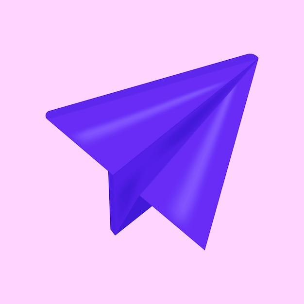 Vector icono de avión de papel 3d