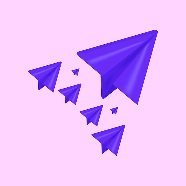 icono de avión de papel 3d