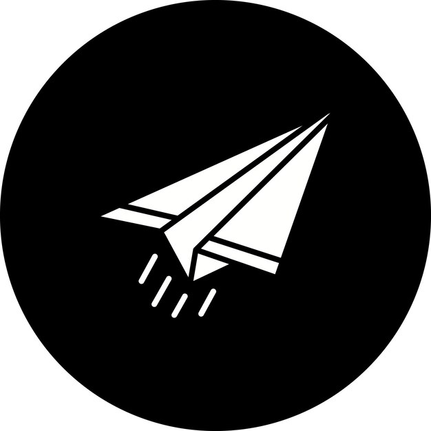 Icono de avión de papel