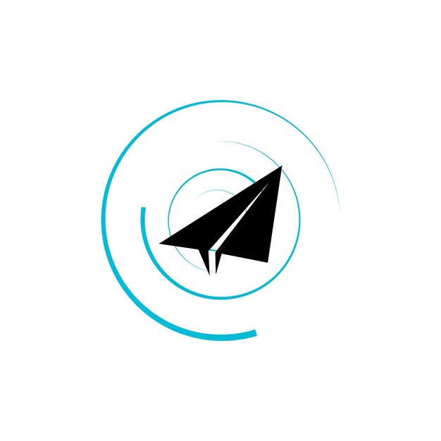 Icono de avión de papel