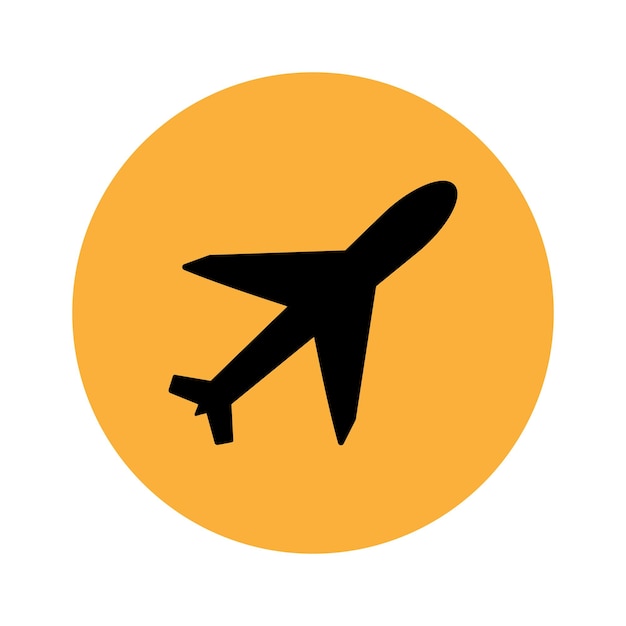 Vector icono de avión sobre fondo naranja
