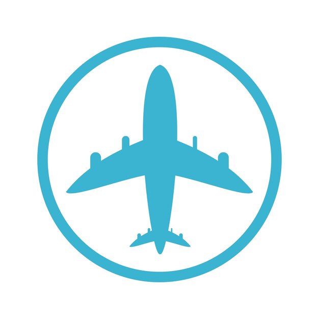 Icono de avión Tema de viajes y transporte de vehículos de avión Recursos gráficos de diseño aislados