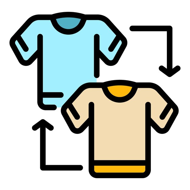 Icono de ayuda de ropa Contorno ropa ayuda vector icono color plano aislado