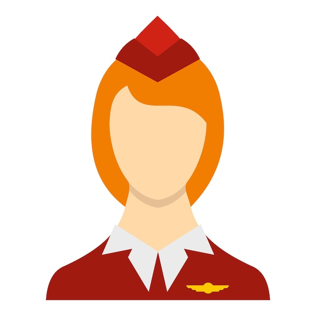 Icono de azafata en estilo plano aislado en fondo blanco Ilustración vectorial de símbolo de trabajo