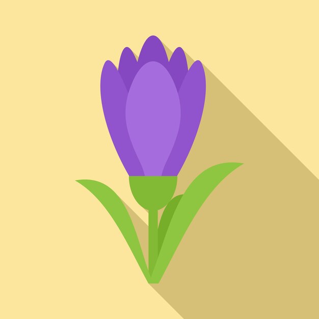 Icono de azafrán en flor Ilustración plana del icono de vector de azafrán en flor para diseño web