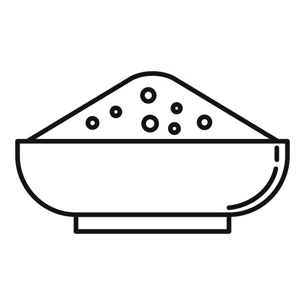 Icono de azúcar de placa Icono de vector de azúcar de placa de esquema para diseño web aislado sobre fondo blanco