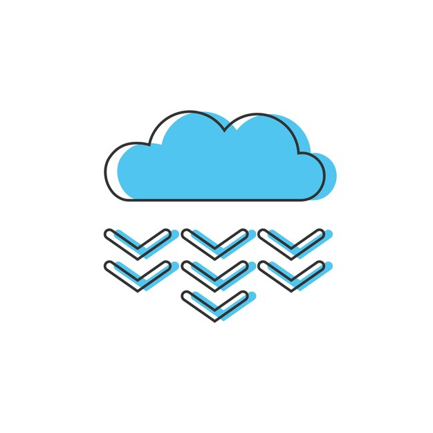 Icono azul de almacenamiento en la nube Proceso de descarga Copia de seguridad de intercambio de transferencia de datos Ilustración vectorial