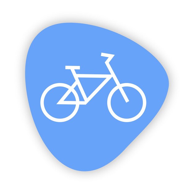 icono azul con una bicicleta