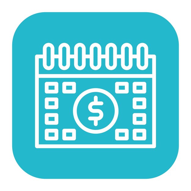 un icono azul y blanco con un signo de dólar en él