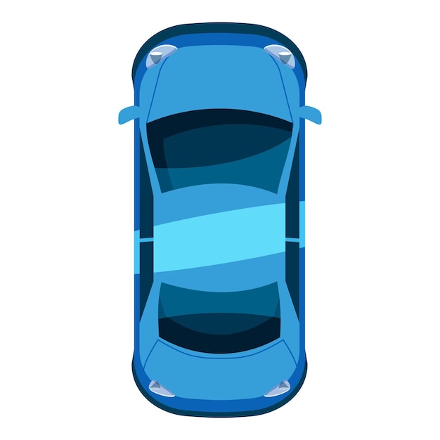 Vector el icono azul de la vista superior del coche ilustración isométrica 3d del icono vectorial para la web