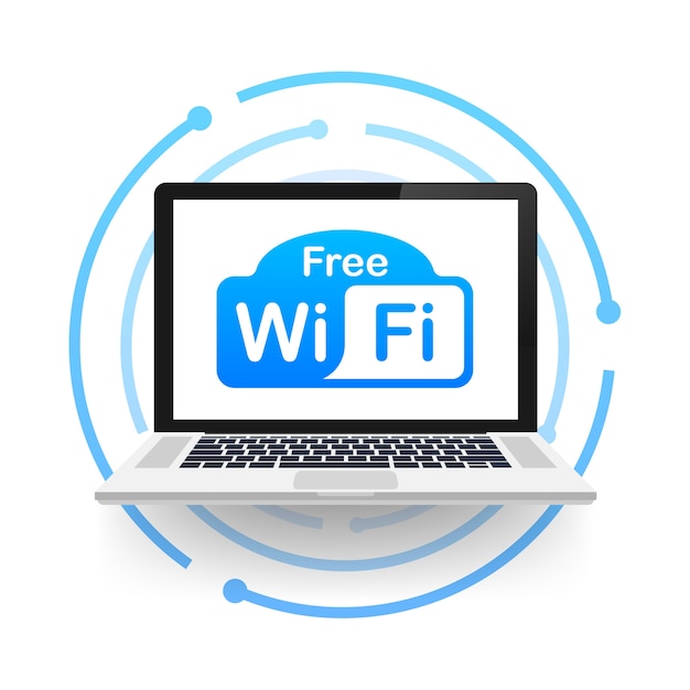 Icono azul de la zona wifi gratis. wifi gratis aquí muestra el concepto.