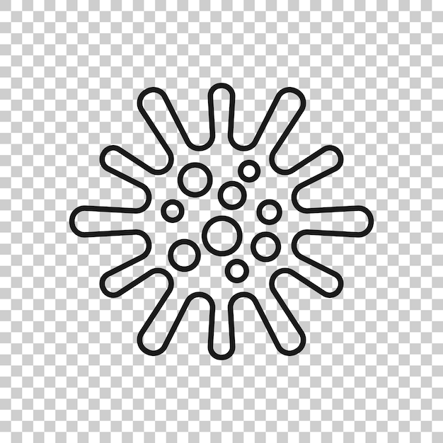 Icono de bacteria de enfermedad en estilo plano Ilustración de vector de alergia sobre fondo blanco aislado concepto de negocio de virus microbio