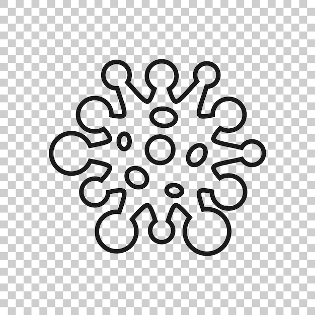 Vector icono de bacterias de enfermedades en estilo plano ilustración de vectores de alergias en fondo blanco aislado concepto de negocio de virus de microbios