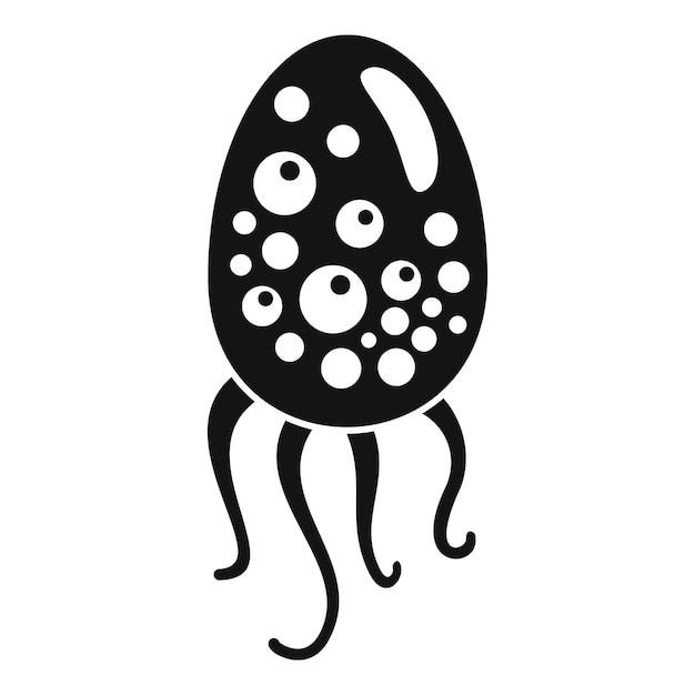 Icono de bacterias pulpo Ilustración simple del icono de vector de bacterias pulpo para diseño web aislado sobre fondo blanco
