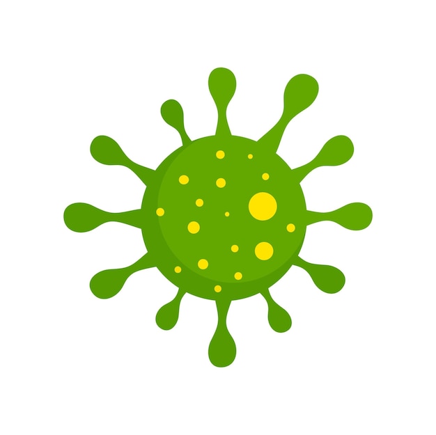 Icono de bacterias verdes Ilustración plana del icono vectorial de bacterias verdes para el diseño web