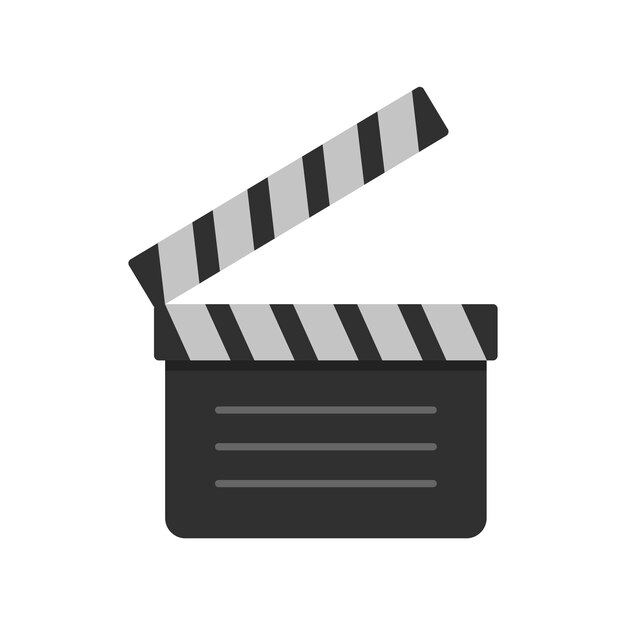 Icono de badajo de película Ilustración plana del icono de vector de badajo de película aislado sobre fondo blanco