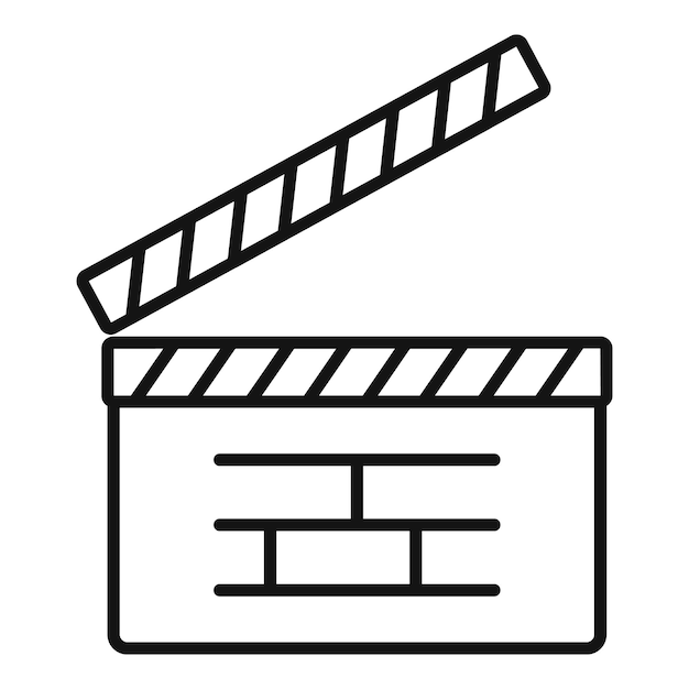 Icono de badajo de vídeo Icono de vector de badajo de vídeo de contorno para diseño web aislado sobre fondo blanco