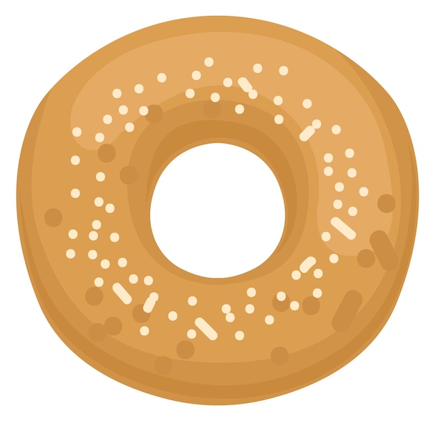 Icono de bagel Icono de producto de panadería Pastelería de dibujos animados