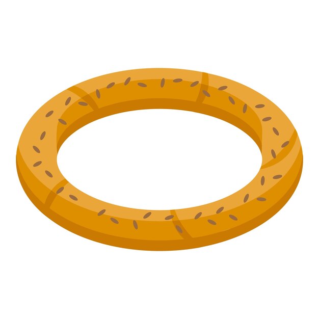 Icono de bagel turco Isométrico del icono de vector de bagel turco para diseño web aislado sobre fondo blanco