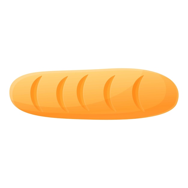 Icono de baguette de pan casero Caricatura de icono de vector de baguette de pan casero para diseño web aislado sobre fondo blanco