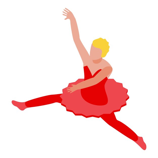 Icono de bailarina de ballet Isométrica del icono de vector de bailarina de ballet para diseño web aislado sobre fondo blanco
