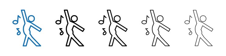 Vector icono de baile logotipo vectorial de contorno para la aplicación web