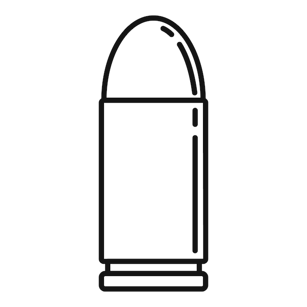 Icono de bala de pistola Icono de vector de bala de pistola de contorno para diseño web aislado sobre fondo blanco