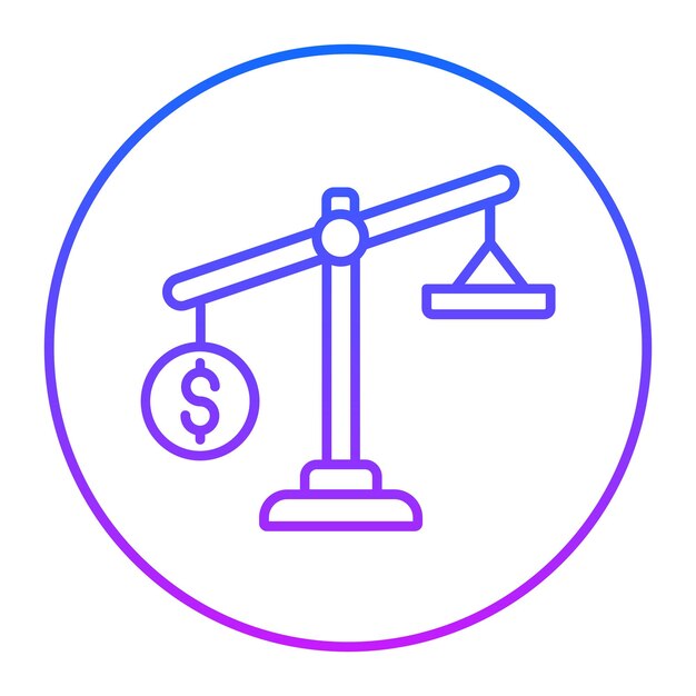 Ícono de la balanza de dinero