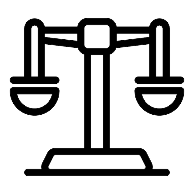Ícono de balanza que simboliza la justicia y la ley