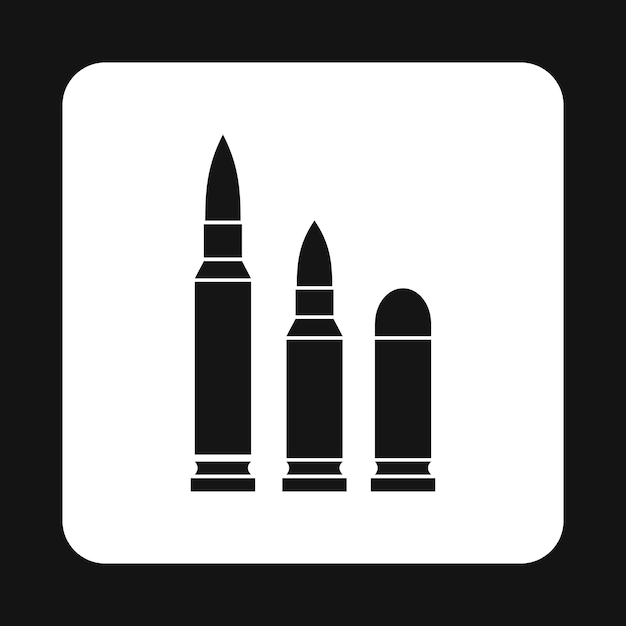 Icono de balas en estilo simple en una ilustración vectorial de fondo blanco