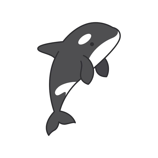 Icono de ballena asesina en estilo de color plano Ballena asesina de mamíferos