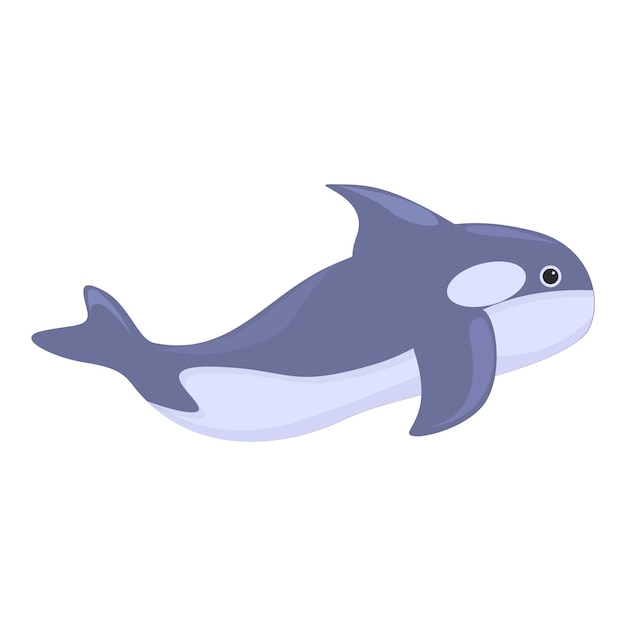 Icono de ballena asesina de mamíferos Caricatura de icono de vector de ballena asesina de mamíferos para diseño web aislado sobre fondo blanco