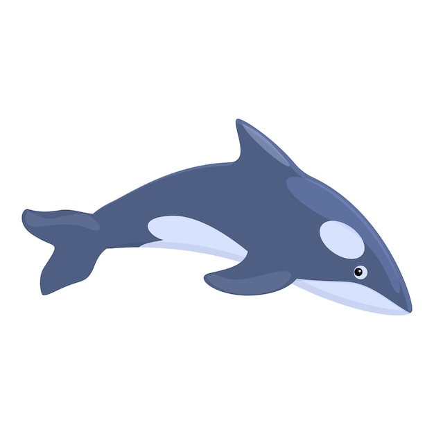 Icono de ballena asesina de peligro Caricatura de icono de vector de ballena asesina de peligro para diseño web aislado sobre fondo blanco