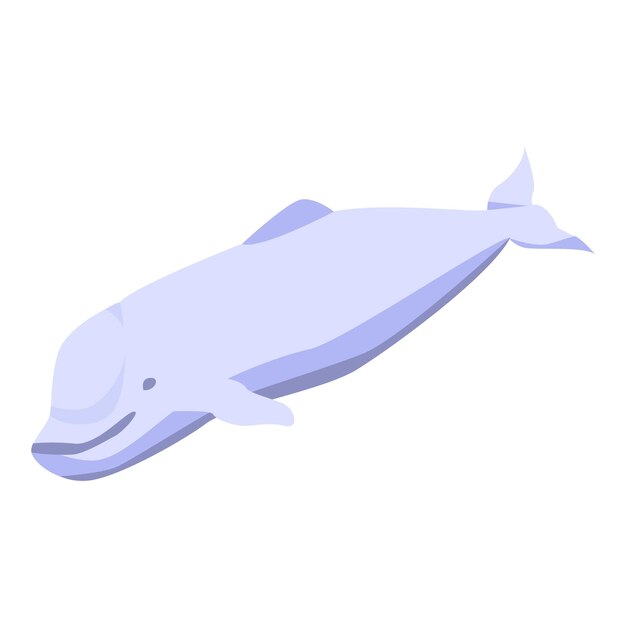 Icono de ballena blanca Isométrica del icono de vector de ballena blanca para diseño web aislado sobre fondo blanco