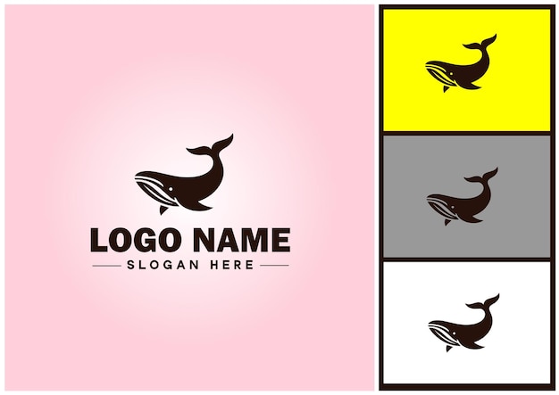 Icono de la ballena gráficos de arte vectorial para el icono de la marca comercial plantilla de logotipo del océano