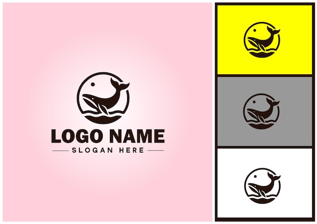 Icono de la ballena gráficos de arte vectorial para el icono de la marca comercial plantilla de logotipo del océano