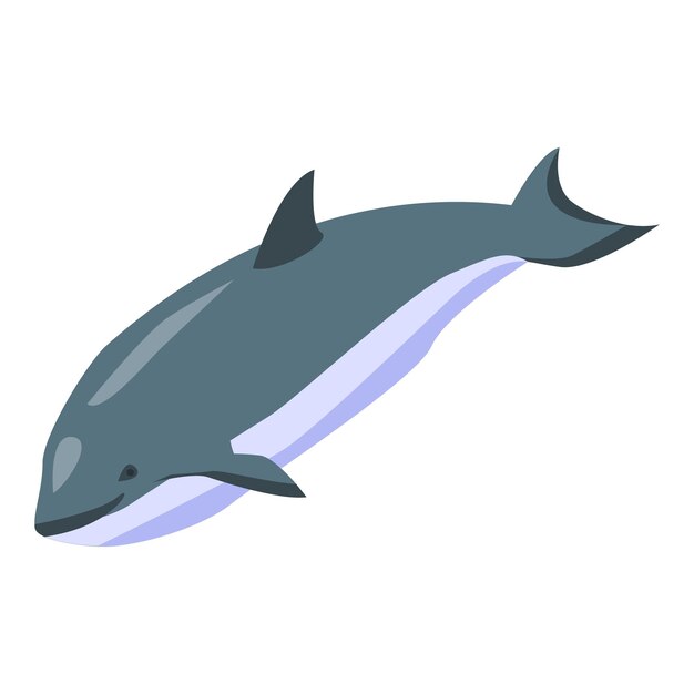 Icono de ballena mamífero isométrico del icono de vector de ballena mamífero para diseño web aislado sobre fondo blanco