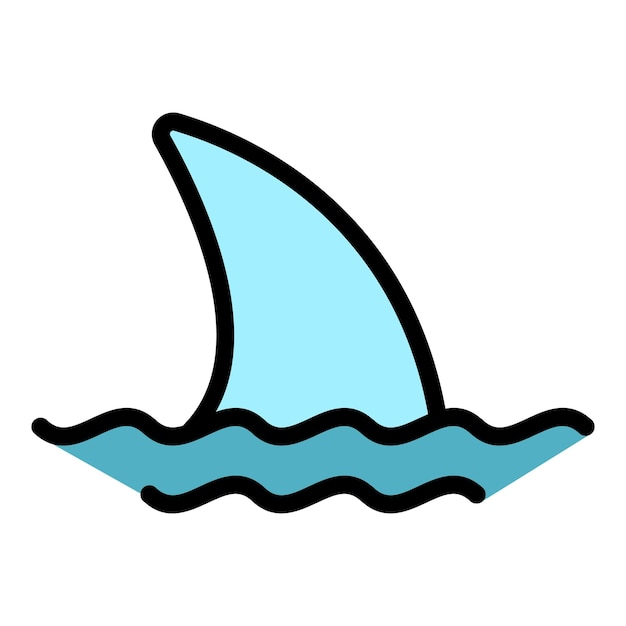 Icono de ballena submarina Contorno icono de vector de ballena submarina para diseño web aislado en color de fondo blanco plano