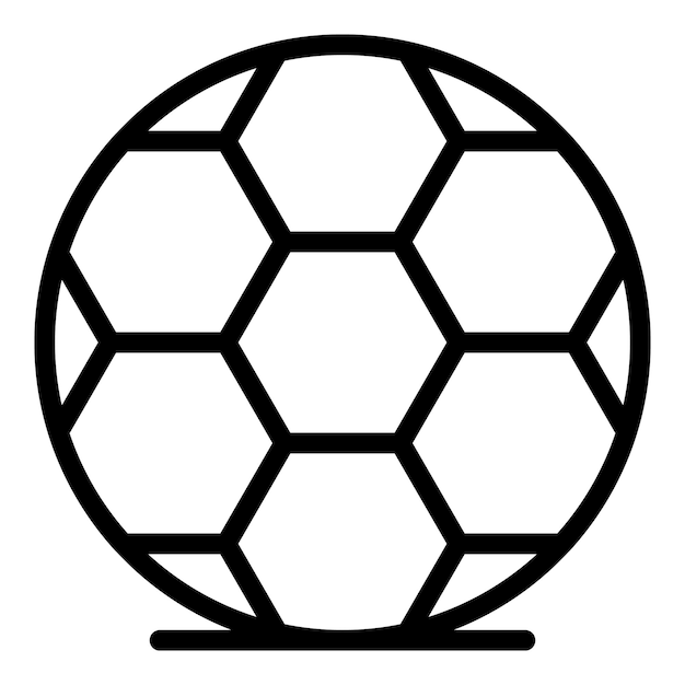 Icono de balón de fútbol Icono de vector de balón de fútbol de esquema para diseño web aislado sobre fondo blanco