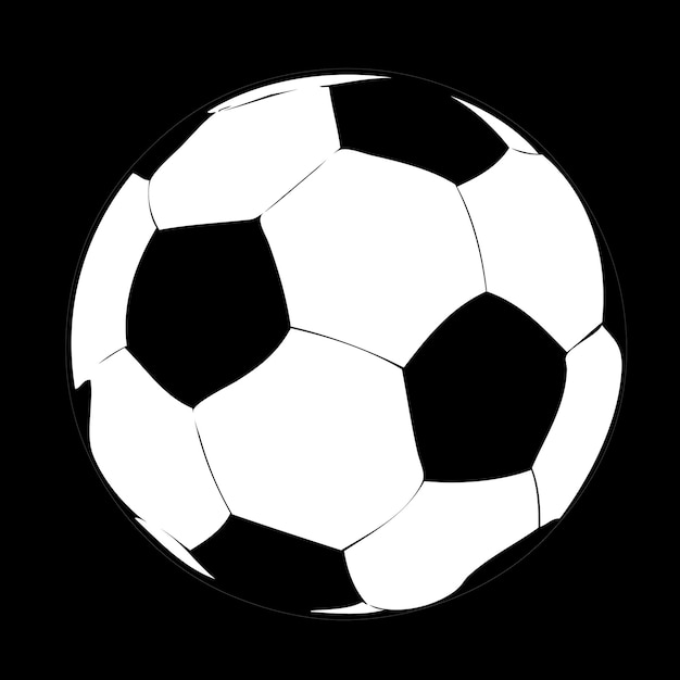 Icono de balón de fútbol sobre ilustración de vector de fondo negro