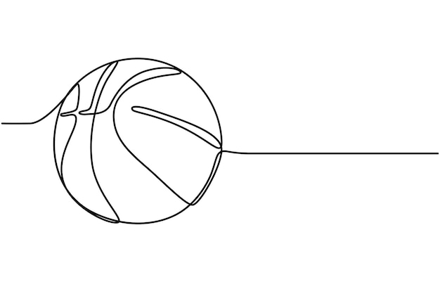 Ícono de baloncesto de línea continua Ilustración de línea continua de baloncestro de línea continua Bola de baloncedo naranja