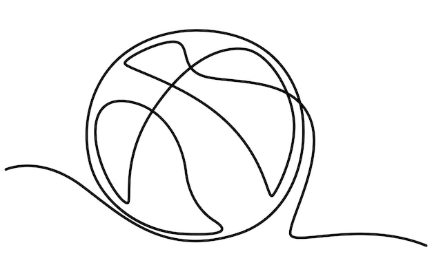 Ícono de baloncesto de línea continua Ilustración de línea continua de baloncestro de línea continua Bola de baloncedo naranja