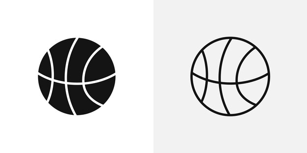 Icono de baloncesto que muestra la popular pelota con líneas características