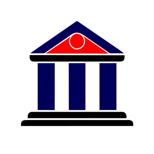 icono bancario icono de un edificio bancario o símbolo bancario para representar la banca y las finanzas