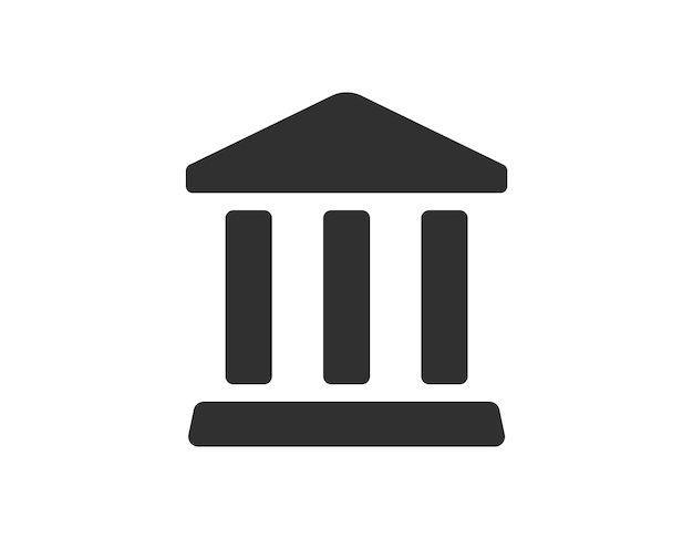 Icono de banco 3d o plano Ilustración vectorial del icono del museo Diseño de estilo minimalista del letrero del museo
