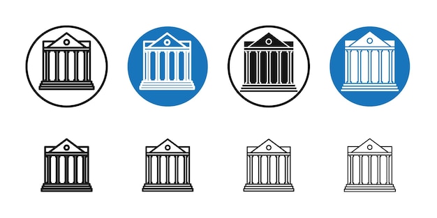 Icono del banco Colección de arte de líneas delgadas