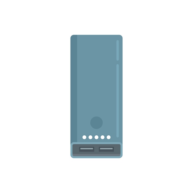 Icono de banco de energía de teléfono inteligente vector plano Batería de teléfono Carga USB aislada