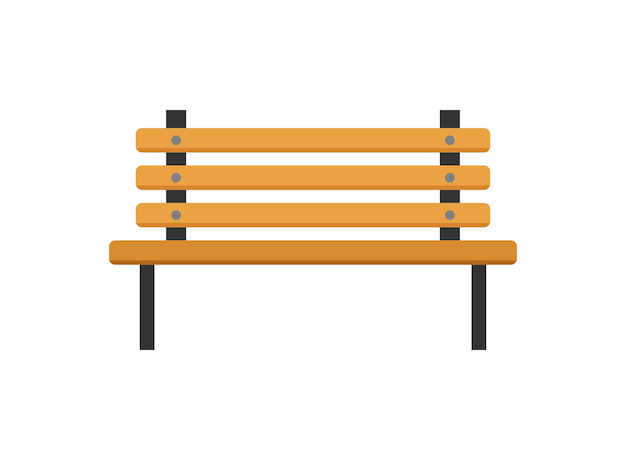 Icono de banco en estilo plano Ilustración de vector de descanso cómodo sobre fondo aislado Concepto de negocio de signo de silla de parque