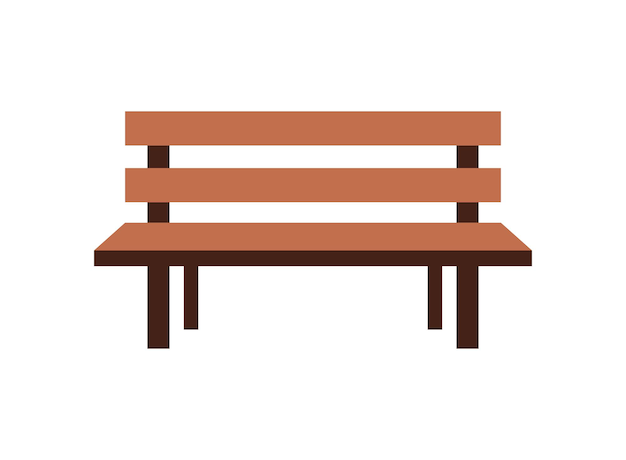 Icono de banco en estilo plano Ilustración de vector de descanso cómodo sobre fondo aislado Concepto de negocio de signo de silla de parque