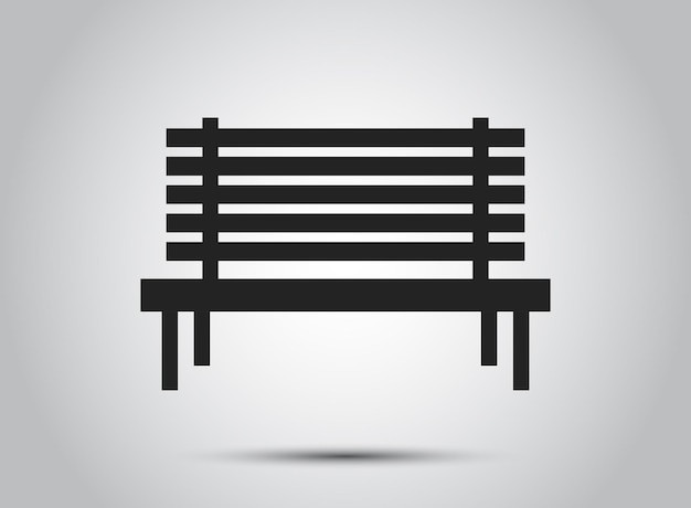Ícono de banco en estilo plano Ilustración vectorial de descanso cómodo en un fondo aislado Sella de parque concepto de negocio